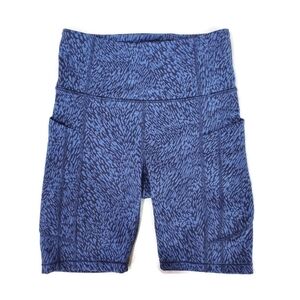 ATHLETA Ultimate Stash II Textured 7” Short Blue/Black Size XS EUC $69 MSRP Gym